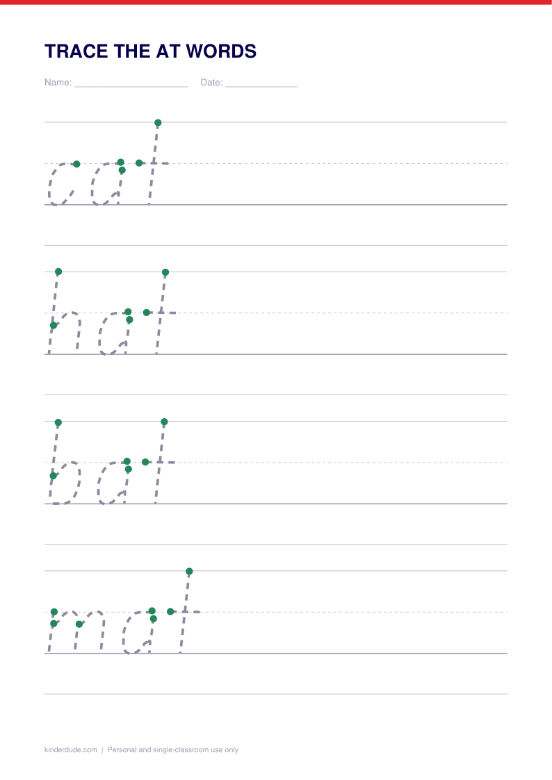 Trace the at words